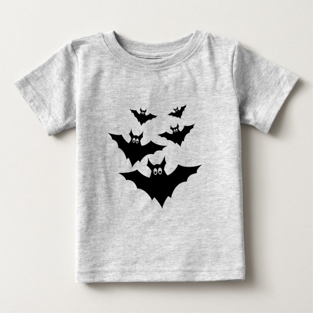 Coola söt Halloween fladdermöss Baby Shirt Tee Shirt (Framsida)