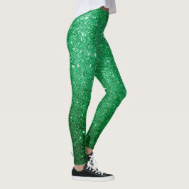 coola söt ljust grönt glitter mönster leggings