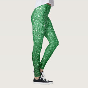 coola söt ljust grönt glitter mönster leggings