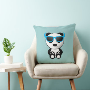 Coola, söt pandabjörn med blå solglasögon PLdesign Kudde
