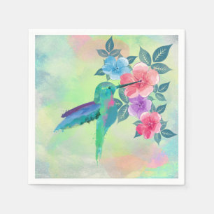 Coola, söt, pulserande vattenfärger, blommigt av h pappersservett