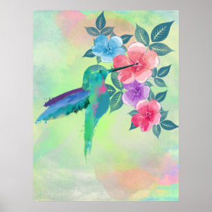 Coola, söt, pulserande vattenfärger, blommigt av h poster