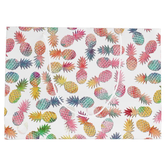 Coola "sötsommar" vattenfärgsananas mönster (Baksidan)