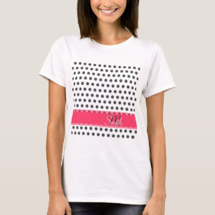 Coola sött trendig monogram grått stor polka dots tee