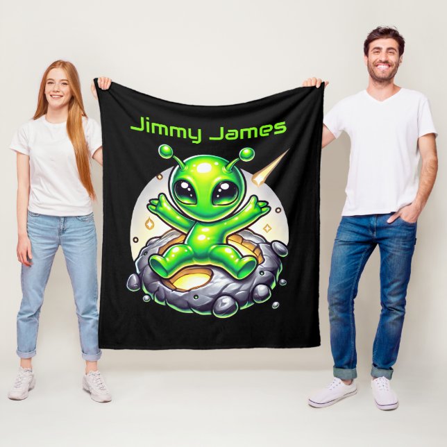 Coola space älskare lägg till namn-utlänning fleecefilt (På plats)