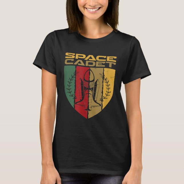 Coola Space-katedet Badge Emblems Rocket T Shirt (Framsida)