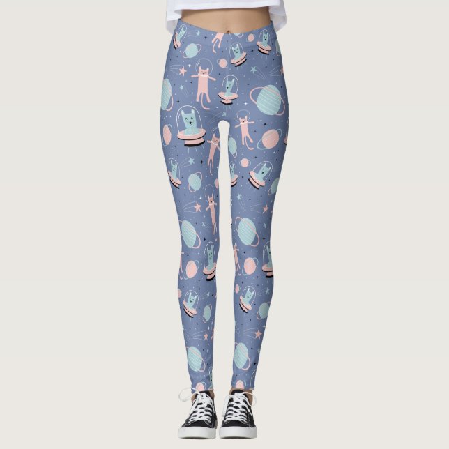 Coola Space-katter Leggings (Framsida)
