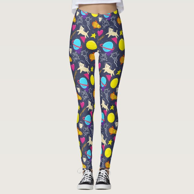 Coola Space-katter Leggings (Framsida)