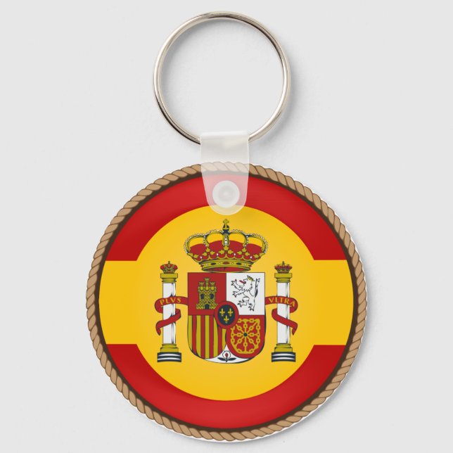 Coola Spanien Flagga Seal Nyckelring (Framsida)