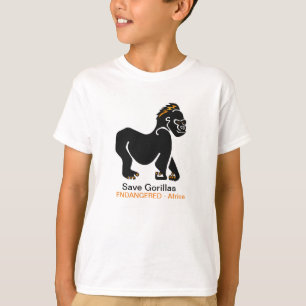 Coola Spara GORILLAS - utrotningshotad animalisk g T Shirt