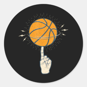 Coola Spinning Basketball på Finger-idrotten Runt Klistermärke