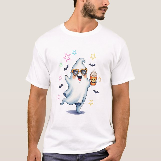 Coola spök Halloween-vibbar T Shirt (Framsida)