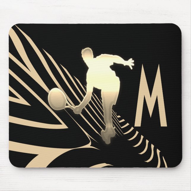 Coola Sport Tennis Logotyp Anpassningsbar Monogram Musmatta (Framsidan)