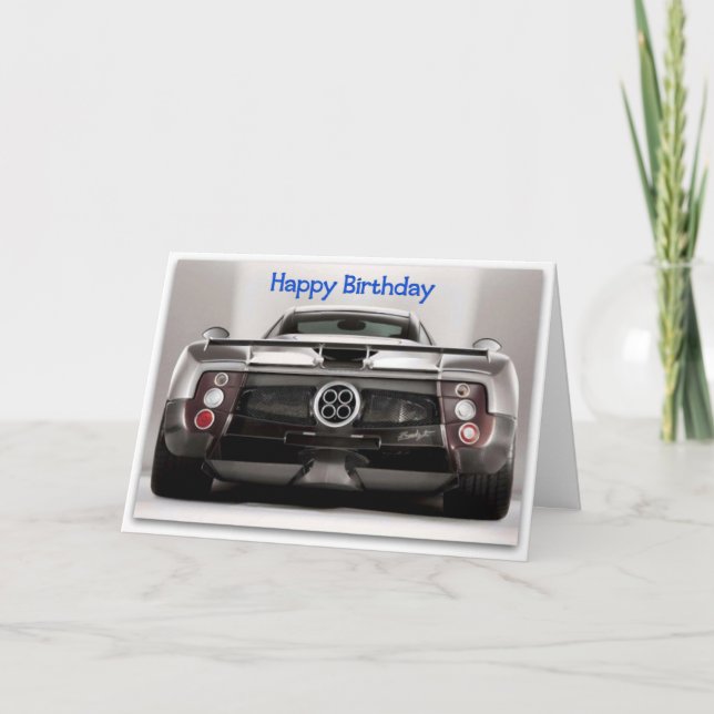 Coola Sports Car Birthday Card Kort (Framsida)