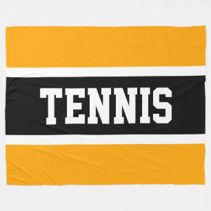 Coola Sporty Bold Gult Black TENNIS Brev Text Fleecefilt