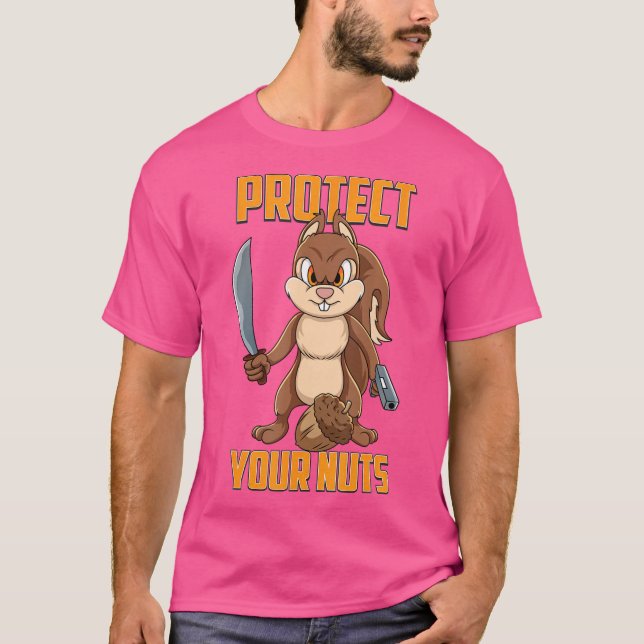 Coola Squirrel Skydda dina Nöt Squirrel Hunters G. T Shirt (Framsida)