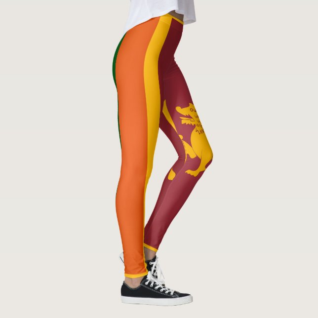 Coola Sri Lanka Flagga Mode Leggings (Höger)