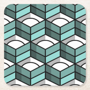 Coola Stair Stepping 3-Dimensional Mönster Underlägg Papper Kvadrat