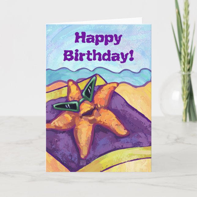 Coola Starfish Grattis på födelsedagen Card Kort (Framsida)