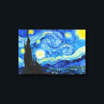 Coola Starry Night Vincent Van Gogh-målning Canvastryck<br><div class="desc">Starry Night av Vincent Van Gogh-coolan bra från det gamla mästerverket i konst visade på imponerande smärta och målade upp en mättad färg,  vacker,  högupplösande,  högupplöst liggande landskapskonst efter dekorationen</div>
