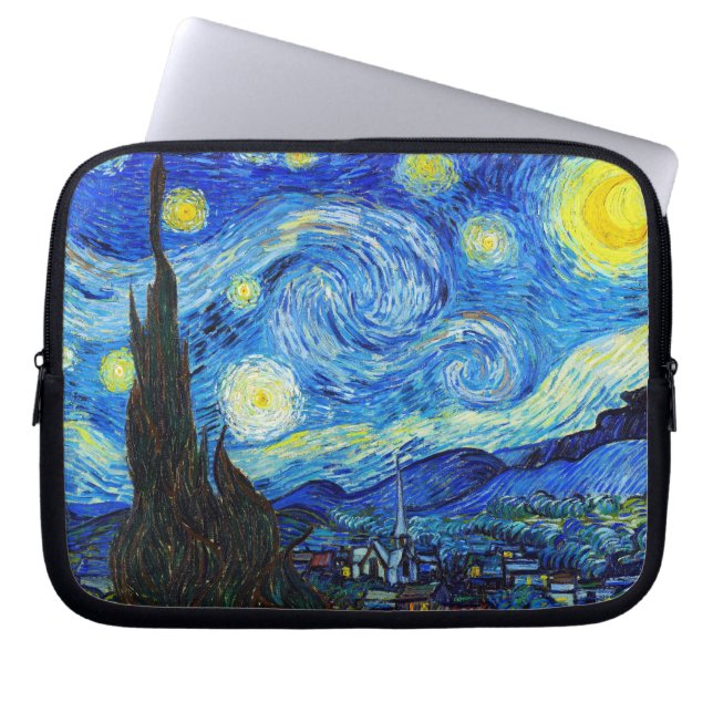 Coola Starry Night Vincent Van Gogh-målning Laptop Sleeve (Framsidan)