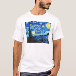 Coola Starry Night Vincent Van Gogh-målning T-shirt