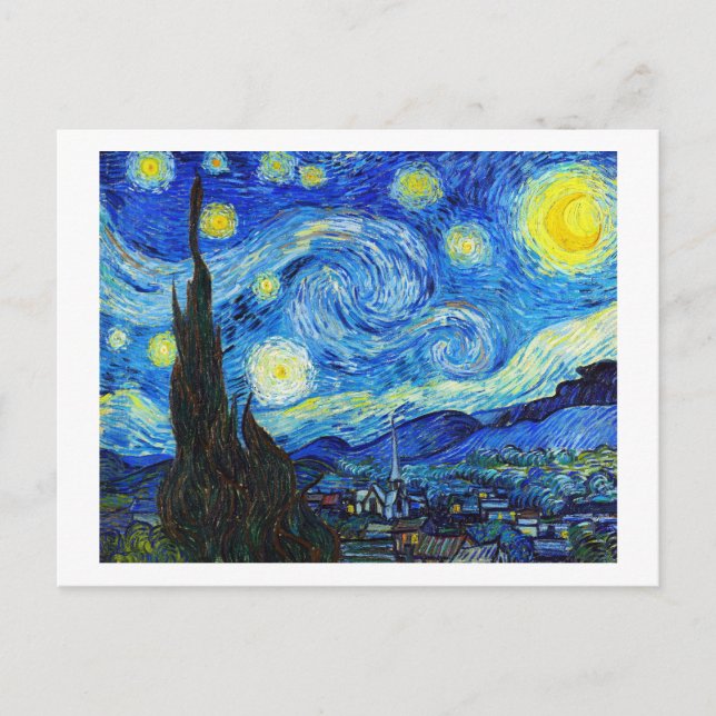 Coola Starry Night Vincent Van Gogh-målning Vykort (Framsida)