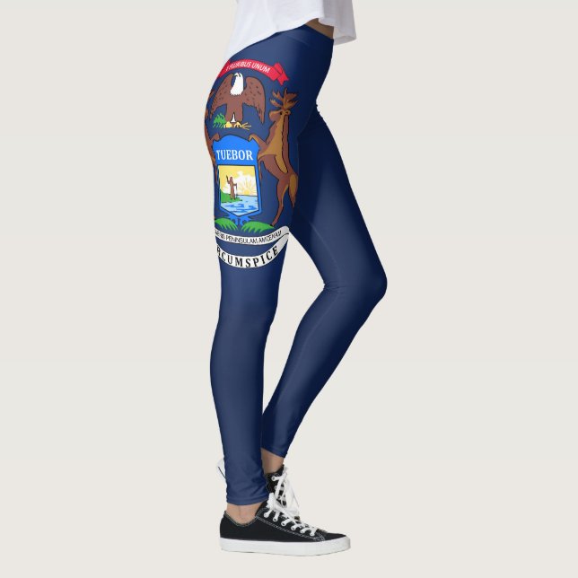 Coola staten Michigan Flagga Mode Leggings (Höger)