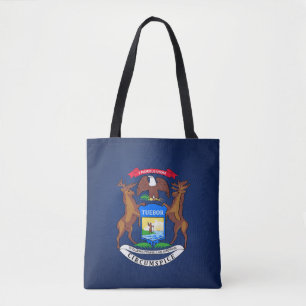 Coola staten Michigan Flagga Mode Tygkasse