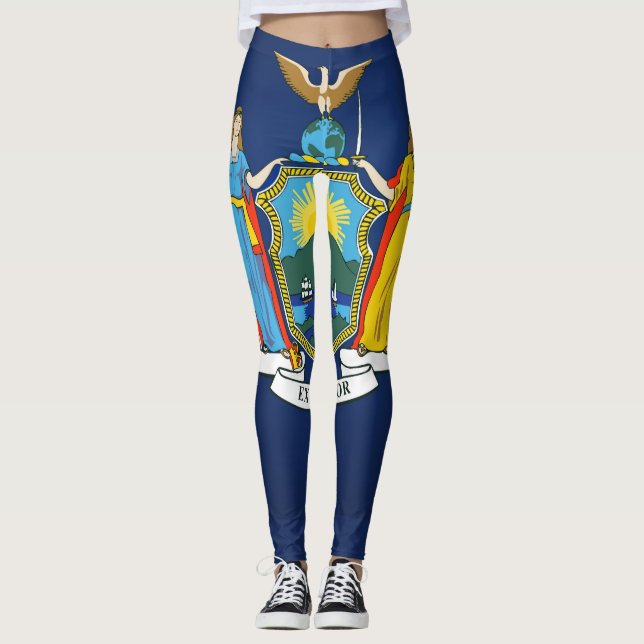 Coola staten New York Flagga Mode Leggings (Framsida)