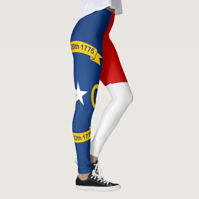 Coola staten North Carolina Flagga Mode Leggings (Höger)