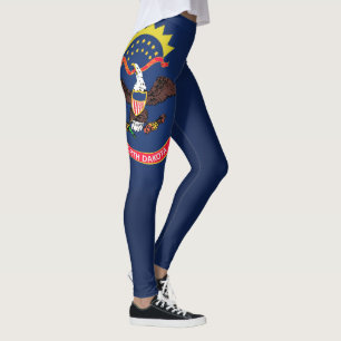 Coola staten North Dakota Flagga Mode Leggings