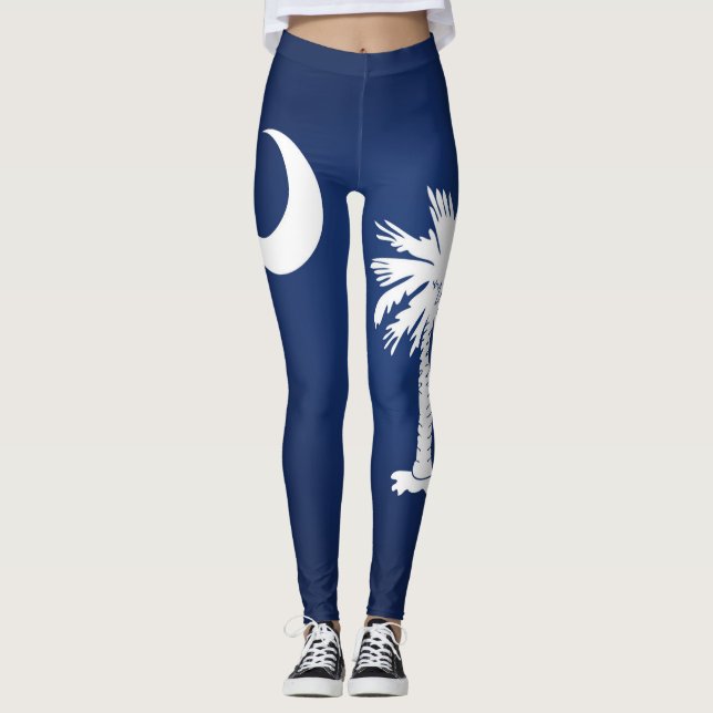 Coola staten South Carolina Flagga Mode Leggings (Framsida)