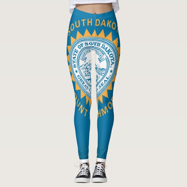 Coola staten Syddakota Flagga Mode Leggings (Framsida)