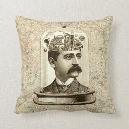 Coola Steampunk Cushion - kardhjärnhuvud burk Kudde