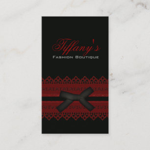 Coola Steampunk Gothic Red Snöre Black bow Visitkort
