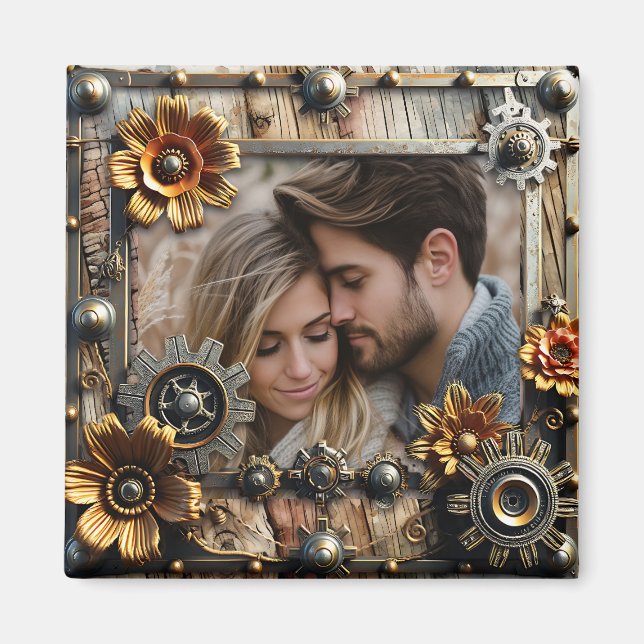 Coola Steampunk Personlig Photo Magnet (Framsidan)