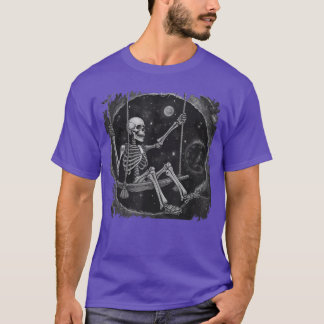 Coola Sten på Skeleton Måne Coola Sten Emo Punk Go T Shirt