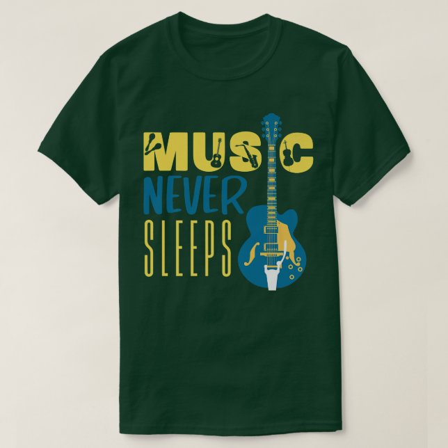 Coola Sten & Roll Guitar Player, vackra Music Lo T Shirt (Design framsida)