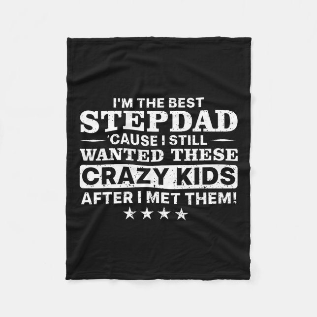 Coola Stepdad För manar Far Step Pappa Parenthood  Fleecefilt (Framsidan)