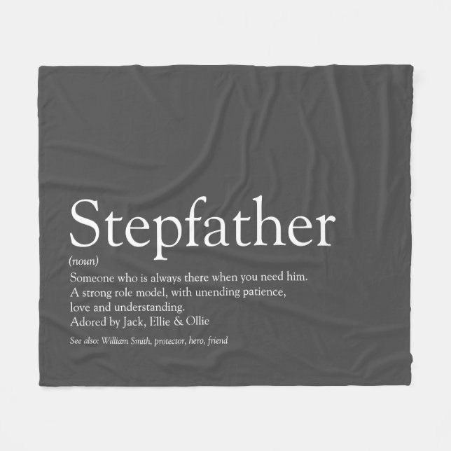 Coola Stepfather, Stepdad Definition Modern Grått Fleecefilt (Framsidan (Horisontell))