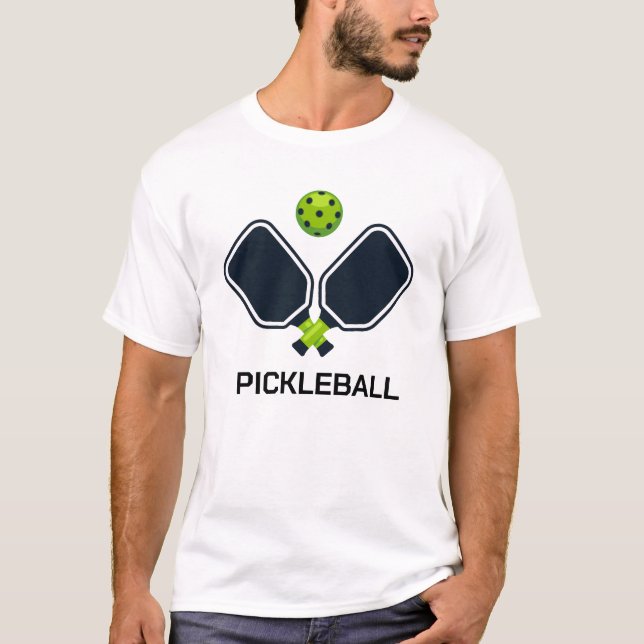 Coola Stilized Pickleball with Paddles and Boll Pi T Shirt (Framsida)