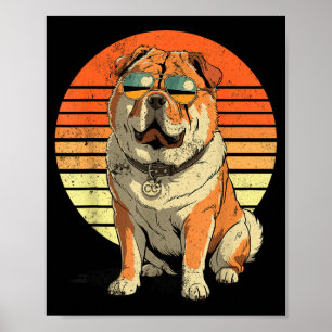 Coola stolta chow chow män kvinnor vintage hundäls poster
