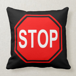COOLA STOP / START STREET SIGN CUSHION - RED BLACK KUDDE