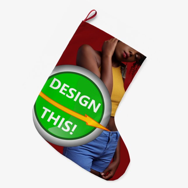 COOLA! Stora lager - borstad poly - 2 sidor Stor Julstrumpa (Framsidan (Hängande))