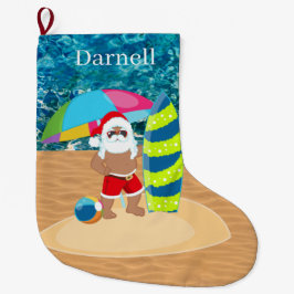 coola strand Santa add namn Stor Julstrumpa