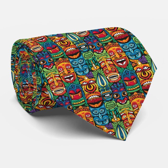 Coola strand tiki head tiled mönster slips (Rullad)