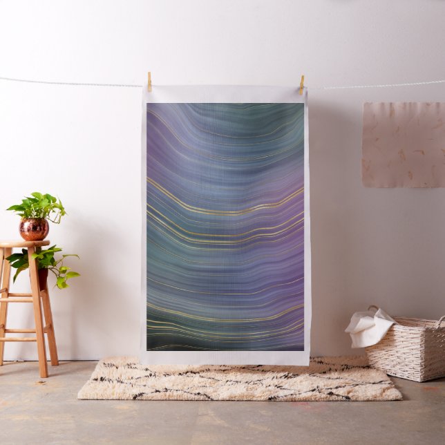 Coola Strata | Vackblå Lila och Guld Agate Tyg (In Situ)