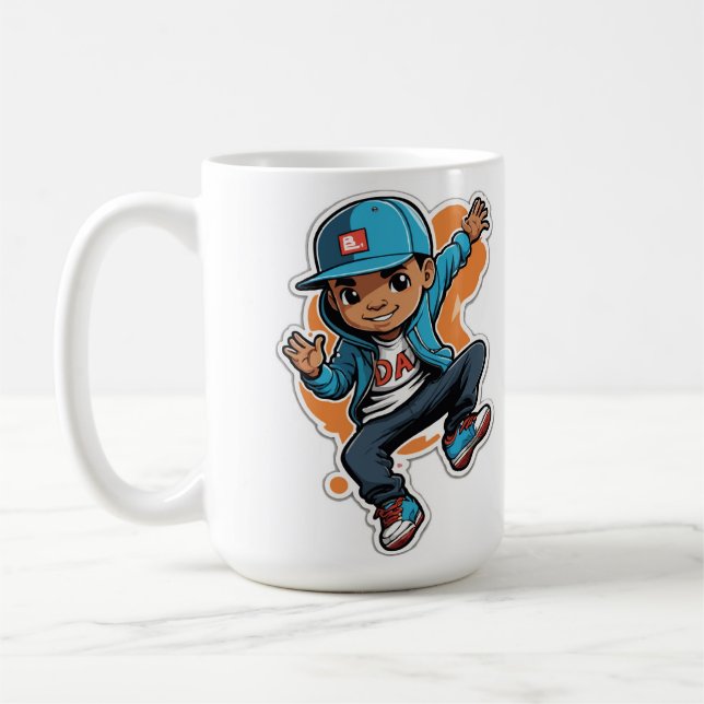 Coola Street Stil Boy Tecknade figurer Sticker Kaffemugg (Vänster)
