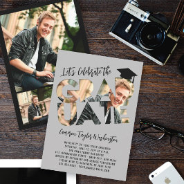 Coola Student Cutout Modern Studenten Photo Party Inbjudningar